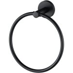 1pc acier inoxydable serviette anneau moderne minimaliste salle de bain pendentif mural noir