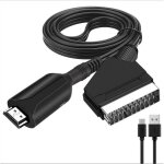 1pc convertisseur vid�o hdmi vers p�ritel hdmi vers p�ritel t�te de balai bo�tier de conversion audio ...