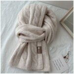 1pc charpe unisexe 100% laine tricote - dcontracte, chaude, dcorative, coupe - vent, style simple, ...