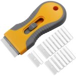 1pcs grattoir plaque induction avec 15 lames de rechange, grattoir vitroc�ramique, grattoir plaque vitroc�rami ...