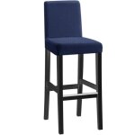 1pcs short back long checkered jacquard chair covers - bleu marine, one - piece stretch chair covers, ...