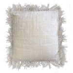 1x coussin en lin 60 x 60 polos � franges - vendu par 1