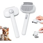 2 en 1 brosse pour chat et chien, brosse dmloir pour chat poils longs ou courts, peigne de massage, ...
