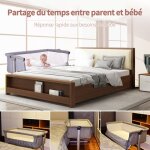 2 en 1 lit b�b�, facile � plier et � d�plier haloyo�, facile adapter au lit du parent, 4 roues, blanc ...