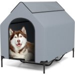 2 en 1 niche surélevée pour chien, tente pour chien résistant aux intempéries avec fenêtres ventilées, ... 2 en 1 niche surélevée pour chien, tente pour chien résistant aux intempéries avec fenêtres ventilées, ...