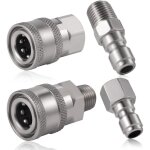 2×4 pièces coupleur de nettoyeur haute pression, npt 1 / 4 pouce connecteur rapide en acier inoxydable ... 2×4 pièces coupleur de nettoyeur haute pression, npt 1 / 4 pouce connecteur rapide en acier inoxydable ...