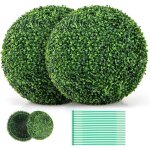 Costway - 2 boules de buis artificielles 50 cm rsistantes aux uv, plantes en boules de faux sphres ...