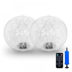 2 boules solaires flottantes ip68 �35 cm - lumi�re blanche chaude, �tanches, pour piscine, jardin, plage ...