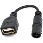 2 c�ble adaptateur de charge usb femelle 5 v vers prise jack 5, 5 2, 1 mm pour t�l�phone portable et ...