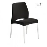 [jamais utilise] lot de 2 chaises plastiques noires empilables