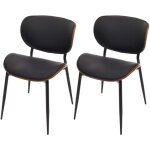 [jamais utilis�] lot de 2 chaises de salle � manger hhg - 233, chaise, bois courb� similicuir 280g / ...