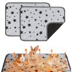 2 coussinets auto - chauffants en polaire pour cage � cochons d'inde, liti�re r�utilisable et absorbante, ...