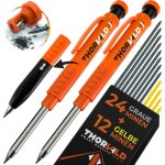 2 crayon chantier pro extensible [ + 38 mine multi - supports + taille mine + grip easy - write] porte ...