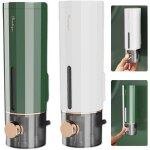 2 distributeur de savon mural, 450ml distributeur gel douche mural sans percage, distributeur savon plastique ...