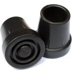 2 embouts en caoutchouc pour cannes de marche et bquilles - noir - 19mm - sollbry