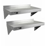 2 etagères murales en acier inoxydable résistantes à la corrosion 90cm x 30cm pour restaurant, cuisine ... 2 etagères murales en acier inoxydable résistantes à la corrosion 90cm x 30cm pour restaurant, cuisine ...