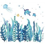 2 feuilles stickers muraux algues 3d sous - marins stickers muraux tortues de mer autocollant mural en ...