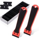 Gabrielle - 2 grattoirs en plastique avec 100 lames, grattoir à long manche pour enlever les étiquettes, ... Gabrielle - 2 grattoirs en plastique avec 100 lames, grattoir à long manche pour enlever les étiquettes, ...