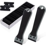 2 grattoir plastique avec 100 raclettes, long manche grattoirs, pour enlever les �tiquettes, a colle, ...