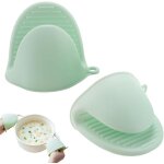 2 maniques cuisine en silicone sans bpa, r�sistantes � 240 �c, lavables au lave - vaisselle, vert menthe ...