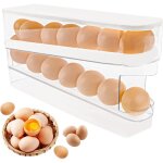 2 niveaux distributeur automatique d'?ufs, organisateur d'?ufs au r�frig�rateur, peu encombrant roulant ...