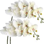 2 orchid�es phalaenopsis artificielles, fleurs en soie � 9 t�tes, 96 cm, adapt�es � la d�coration de ...