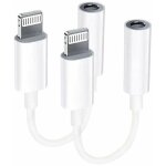 [jamais utilis�]?2 pack?adaptateur lightning vers jack 3, 5 mm adaptateur casque de certification mfi ...