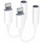 ?2 pack?adaptateur lightning vers jack 3, 5 mm adaptateur casque de certification mfi pour iphone s�parateur ...