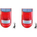 2 pack alarme solaire sonore et lumineuse pour l'ext�rieur d�tecteur de mouvement dispositif etanche ...