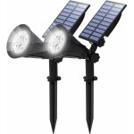 2 pack] led solaire projecteur, lampe solaire de 4 led, tanche extrieur lampe jardin, clairage de ...