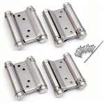 2 paires de charni�res double action en acier inoxydable pour portes battantes de comptoir de bar / caf�, ...