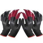 2 paires de gants de jardinage imperm�ables, taille 2611 cm, avec 8 griffes rouges / noires chacune, ...