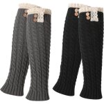 2 paires de jambi�res longues, sports yoga leg warmers winter boots cuff warmer pour femme, fille