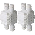 2 pcs 1 / 4 inch 4 voies auto shut off valve, pousser les raccords pour le syst�me de filtre � eau osmose ...
