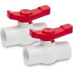 2 pcs 20mm robinet � bille en pvc, robinet d'arr�t d'eau � poign�e 90 degr�s, raccords de tuyauterie