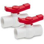 2 pcs 25mm robinet � bille en pvc, robinet d'arr�t d'eau de robinet, robinet � poign�e � 90 degr�s, raccords ...