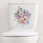 2 pcs autocollants pour abattant de wc motif fleurs sticker pour les toilettes stickers abattant wc deco ...