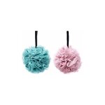 2 pcs bain douche ponge ponges de bain exfoliantes, fleurs de bain ponge de douche aux hommes et aux ...