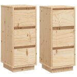 2 pcs buffet?bahut?meuble de rangements 32x34x75 cm bois massif de pin cfw29905
