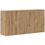 2 pcs buffet?bahut?meuble de rangements ch�ne artisanal 79 x 38 x 80 cm bois d'ing�nierie cfw57551