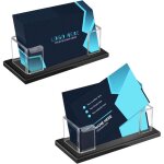 2 pcs cartes de visite en acrylique, porte - cartes de visite pour bureau, pr�sentoir transparent pour ...