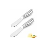 Fei yu - 2 pcs couteau  beurre, pandeur de fromage et de beurre, lame en acier inoxydable avec poigne ...