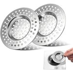2 pcs filtre �vier cuisine, tamis lavabo en inox, filtre cheveux douche, filtre de vidange pour �vier, ...