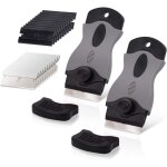 2 pcs grattoir plaque vitroc�ramique avec 10 raclettes de en plastique + 10 pi�ce lames m�tallique, grattoir ...