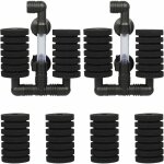 Memkey - 2 pcs kit filtre exhausteur aquarium filtre d'aquarium double avec 4 ponges de rechange pour ...