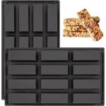 2 pcs moules pour barres de c�r�ales, 12 cavit�s moule silicone rectangulaire, anti - adh�sif moule � ...
