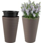 2 pcs pot de fleur de 45 cm de haut, en plastique, cache pot d'horticulture avec seaux intrieurs amovibles, ...