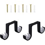 2 pcs support de plafond supports noir supports pour barre rideau double - support de tringle à rideau ... 2 pcs support de plafond supports noir supports pour barre rideau double - support de tringle à rideau ...