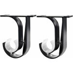 Basetbl - 2 pcs support de tringle  rideau supports de fixation au plafond support tringle penderie ...