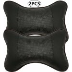 2 pcs voiture appuie - tte, oreiller de cou de voiture pu oreiller de voyage en cuir pour la tte reposent ...
